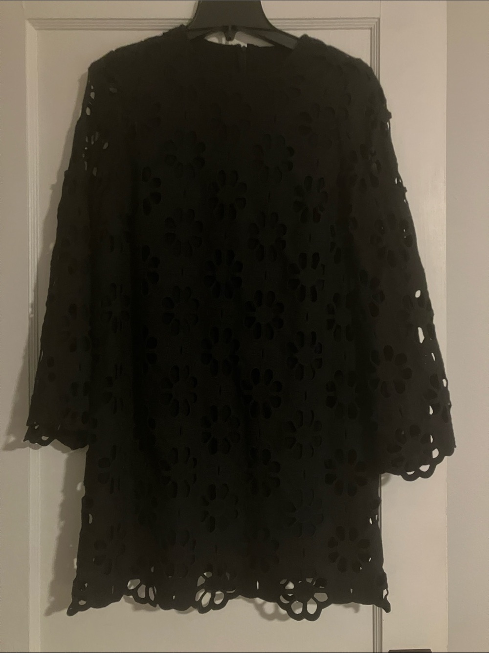 Tuckernuck Black Floral Laser-Cut Shift Dress
